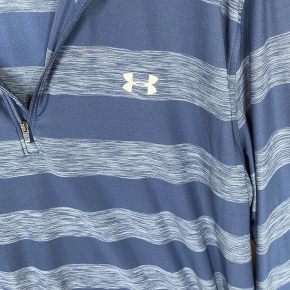 UNDER ARMOUR Men's 1/4 Zip Loose Blue Unlined Pullover Athletic Jacket Size 2XL - Picture 3 of 4